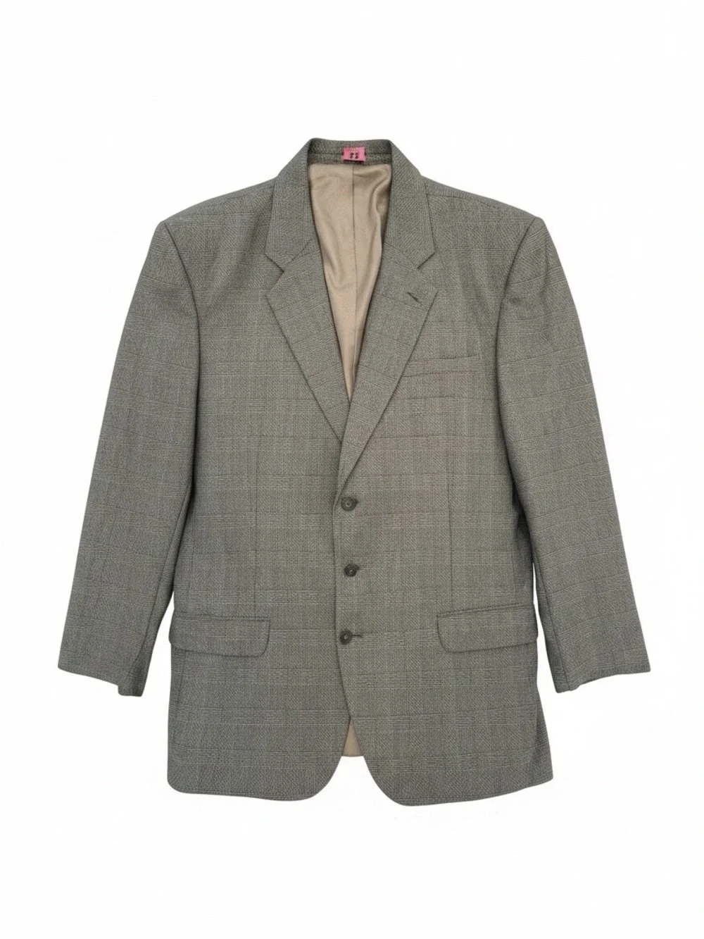 Oleg Cassini Gray/tan Glen Plaid Sport Coat-size 44-office-casual-READ